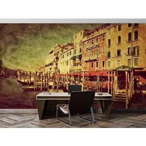 Nostalji İtalya Venedik Manzaralı Duvar Kağıdı - Dkb947015
