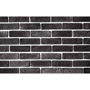 3 Boyutlu Siyah Tuğla Desenli Duvar Kağıdı - Dkm653114
