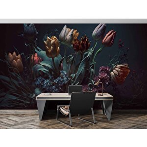 Karanlık Çiçek Temalı Duvar Kağıtları - Dkm596037 500x240 cm