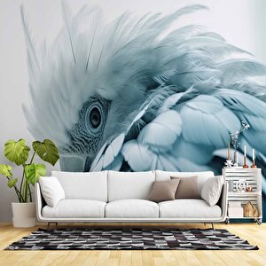 Mavi Papağan Temalı Duvar Kağıdı - Dkm997009 325x200 cm