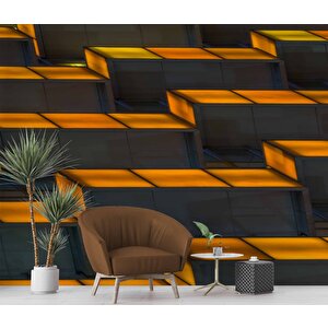 Gölgeli Geometrik Şekilli Duvar Kağıdı Baskı - Dkm525014