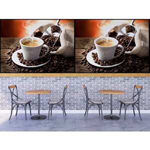 Çuvalda Kahve Cafe Duvar Kağıdı Baskı - Dkm303076