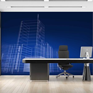 Bina Çizimi Emlak Ve Gayrimenkul Duvar Kağıdı Baskı - Dkm314069 250x280 cm