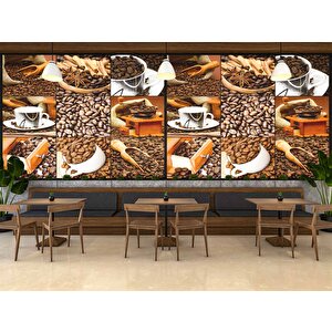 Kahve Çekirdeği Cafe Duvar Kağıdı Baskı - Dkb282058 500x260 cm