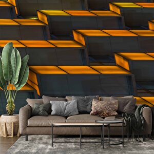 Gölgeli Geometrik Şekilli Duvar Kağıdı Baskı - Dkm525097 425x300 cm