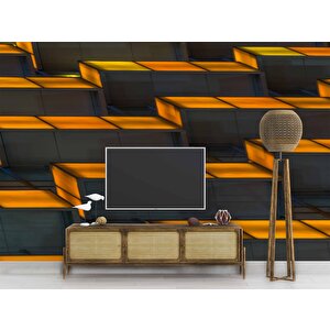 Gölgeli Geometrik Şekilli Duvar Kağıdı Baskı - Dkm525113 300x315 cm