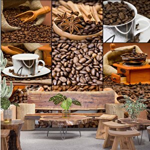 Kahve Çekirdeği Cafe Duvar Kağıdı Baskı - Dkb282093 325x300 cm
