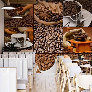 Kahve Çekirdeği Cafe Duvar Kağıdı Baskı - Dkb282093 325x300 cm