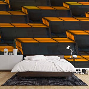 Gölgeli Geometrik Şekilli Duvar Kağıdı Baskı - Dkm525082 600x280 cm