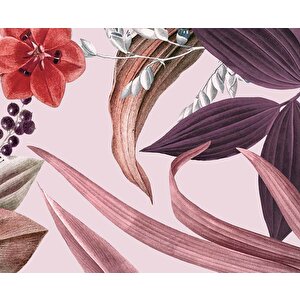 Mor Yaprak Desenli Duvar Kağıdı Baskı - Dkm548107