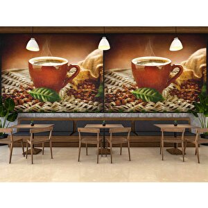 Fincanda Kahve Duvar Kağıdı Baskı - Dkm294043 900x240 cm