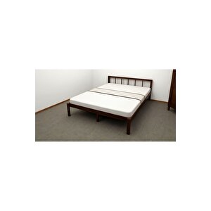Masif Ahşap Başlıklı Karyola 100x200 Cm Ceviz