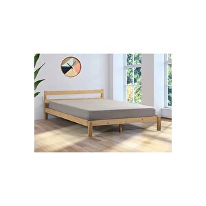 Masif Ahşap Karyola Çift Kişilik 120x200 Cm Doğal Ahşap Natural