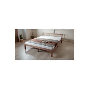 Masif Ahşap Başlıklı Karyola 120x200 Cm Ceviz