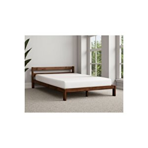 Masif Ahşap Karyola Çift Kişilik 100x200 Cm Doğal Ahşap Ceviz