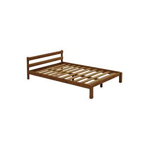 Masif Ahşap Karyola Çift Kişilik 100x200 Cm Doğal Ahşap Ceviz