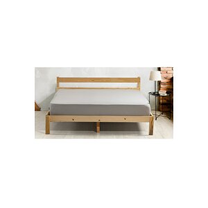 Masif Ahşap Karyola Çift Kişilik 160x200 Cm Doğal Ahşap Natural
