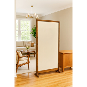180cm X 100cm Ahşap Çerçeveli Ayaklı Kumaş Paravan Seperatör Oda Ayırıcı Dekor 180cm X 100cm