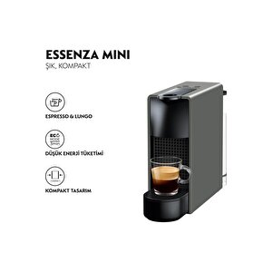C35 Grey Essenza Mini Gri Kahve Makinesi Ve Süt Köpürtücü Aksesuar