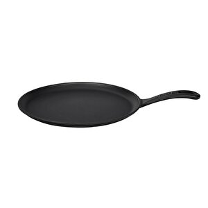 Döküm Yuvarlak Pizza Krep Pankek Tavası Çap(ø)26cm. Döküm Demir Yekpare Saplı