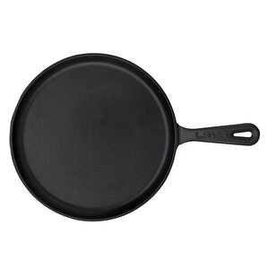 Lava Döküm Yuvarlak Pizza Krep Pankek Tavası Çap(ø)26cm. Döküm Demir Yekpare Saplı