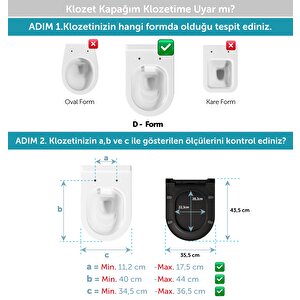 Aqua Bagno Thin Klozet Kapağı,Mat Siyah,Tak Çıkar-Yavaş Kapanan,Duroplast