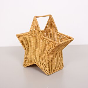 Bohem Rattan Yıldız Çatallık Ve Kaşıklık 26x17, Iskandinav, Modern