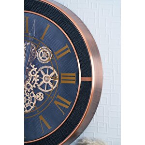 Dekoratif Çarklı Duvar Saati - 59 Cm
