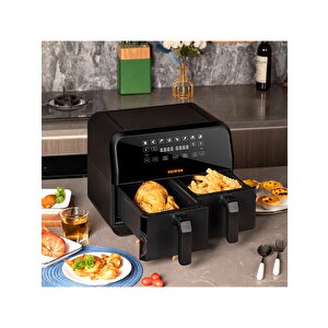 Uniwho D8 Dokunmatik Ekran (4+4) 8lt Çift Hazneli Airfryer Yağsız Fritöz 1700w