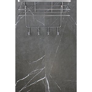 Lif Askılığı - Tüm Şampuanlıklara Uyumlu Krom Banyo Köşeliği Askısı Düzenleyici Havluluk