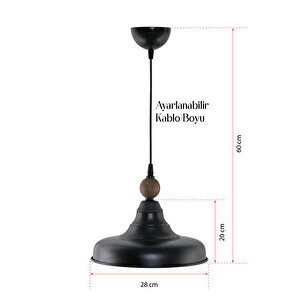 Tekli̇ Cono Sivama Metal Sarkit Avi̇ze Ahşapli Si̇yah