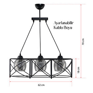 Üçlü Curva Sirali Metal Avi̇ze Füme Rengi̇ Camli