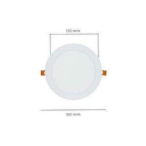 15w Sıva Altı Yuvarlak Slim Led Panel 4000k Gün Işığı - 2 Adet
