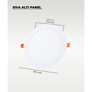 15w Sıva Altı Yuvarlak Slim Led Panel 4000k Gün Işığı - 2 Adet