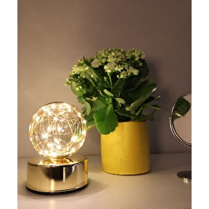 Gold Ambiyans Led Masa Lambası Usb Şarjlı