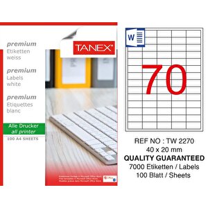 Tw-2270 Laser Etiket 100 Lü Paket