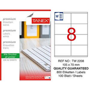 Tw-2208 Laser Etiket 105 X 70 Mm