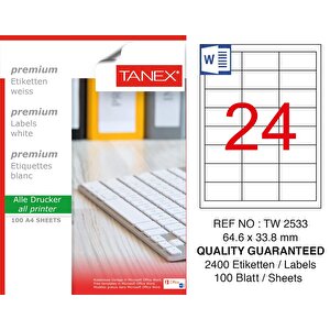 Tw-2533 Laser Etiket 100 Lü Paket