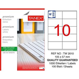 Tw-2610 Laser Etiket 100 Lü Paket