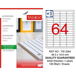 Tw-2564 Laser Etiket 48,5 X 16,9 Mm