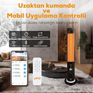 Ufo Therapy Smart 2300w Mobil Uyumlu, Uzaktan Kumandalı, Tasarruf Modlu Ve Programlanabilir Kule Tipi Isıtıcı