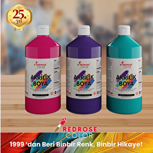 Mor-fuşya-turkuaz Akrilik Boya 3'lü Set 3x1000gr