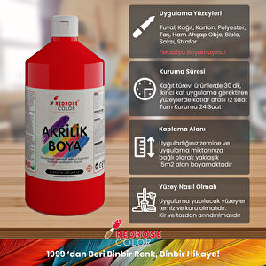 Kırmızı Akrilik Boya 1000gr Kırmızı