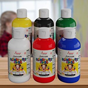Ana Renkler Parmak Boyası 6'lı Set 6x250gr Ana Renkler