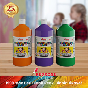 Yeşil-mor-turuncu Parmak Boyası 3'lü Set 3x1000gr Ara Renkler