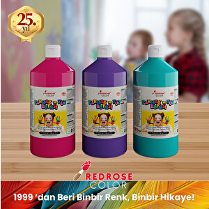 Mor-fuşya-turkuaz Parmak Boyası 3'lü Set 3x1000gr Tamamlayıcı Renkler