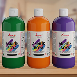 Yeşil-mor-turuncu Akrilik Boya 3'lü Set 3x500gr Ara Renkler