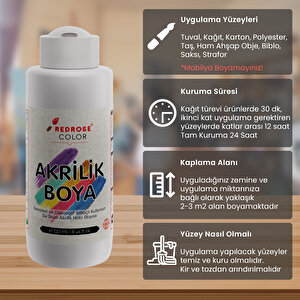 Beyaz Akrilik Boya 120ml Beyaz