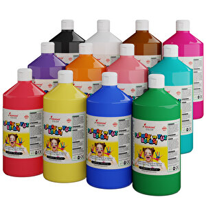 Tüm Renkler Parmak Boyası 12'li Set 12x1000gr