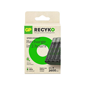 Gp M452 Usb Hızlı Şarj Cihazı 4 Adet 2600 Aa Kalem Pilli Set